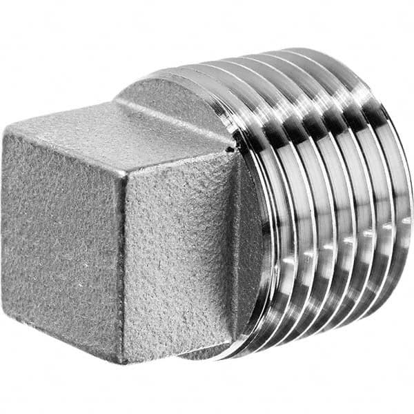 USA Sealing - 1/2" 316 Stainless Steel Pipe Square Head Plug - Exact Tooling