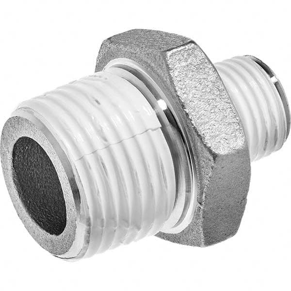USA Sealing - 3/4 x 1/2" 304 Stainless Steel Pipe Reducing Hex Nipple - Exact Tooling
