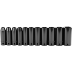 STANLEY® 1/2" Drive 11 Piece Fractional Deep Impact Socket Set – 6 Point - Exact Tooling