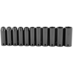 STANLEY® 1/2" Drive 11 Piece Metric Deep Impact Socket Set – 6 Point - Exact Tooling