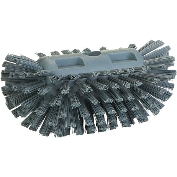 Vikan - 1-1/2" Bristle Length, Polyester Utility Scrub Brush - 8" Long x 5-1/2" Wide Head, 8" OAL, Gray, Polypropylene Block - Exact Tooling