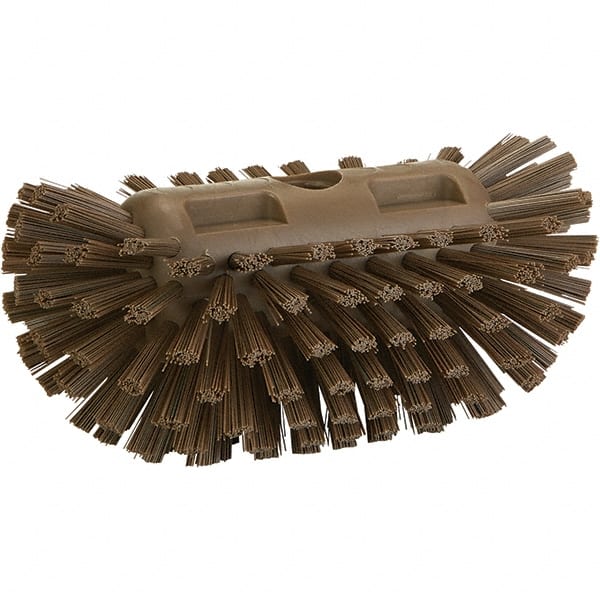 Vikan - 1-1/2" Bristle Length, Polyester Utility Scrub Brush - 8" Long x 5-1/2" Wide Head, 8" OAL, Brown, Polypropylene Block - Exact Tooling