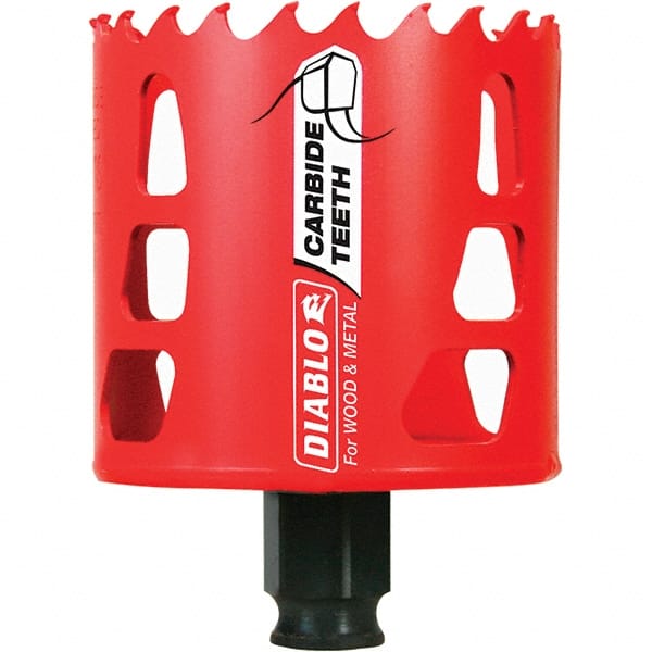 Freud - 2-11/16" Diam, 2-3/8" Cutting Depth, Hole Saw - Carbide-Tipped Saw, Toothed Edge - Exact Tooling