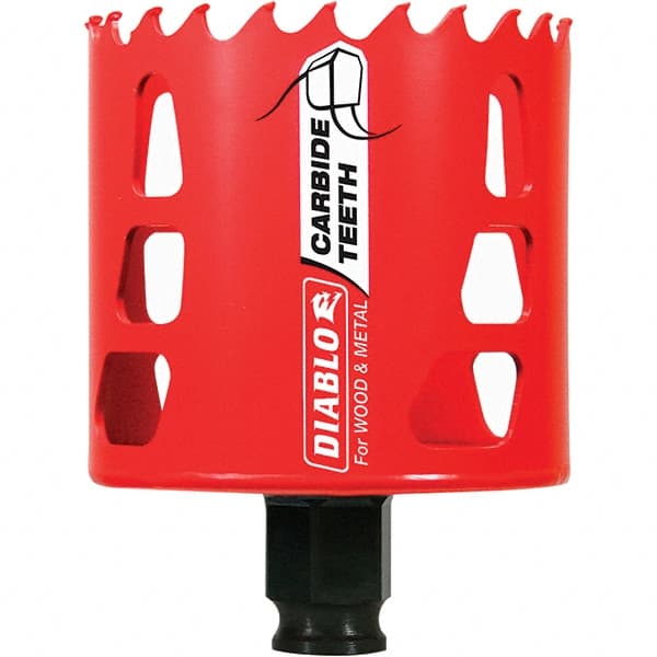 Freud - 2-3/4" Diam, 2-3/8" Cutting Depth, Hole Saw - Carbide-Tipped Saw, Toothed Edge - Exact Tooling