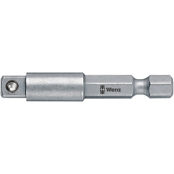 Wera - Socket Adapters & Universal Joints Type: Square-Drive to Hex Bit Adapter Male Size: 1/4 - Exact Tooling