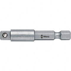 Wera - Socket Adapters & Universal Joints Type: Square-Drive to Hex Bit Adapter Male Size: 1/4 - Exact Tooling