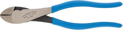 Channellock - 8" OAL, 3/16" Capacity, Diagonal Cutter - 25/32" Jaw Length x 1-3/16" Jaw Width, Round Head, Plastic Dipped Handle - Exact Tooling