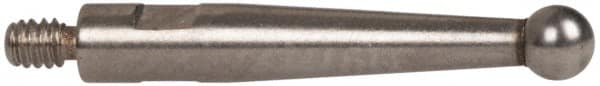 TESA Brown & Sharpe - 2mm Ball Diam, Steel, Ball Test Indicator Contact Point - 1/2" Contact Point Length, Use with Brown & Sharpe BesTest 599 Series - Exact Tooling