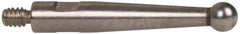 TESA Brown & Sharpe - 2mm Ball Diam, Steel, Ball Test Indicator Contact Point - 1/2" Contact Point Length, Use with Brown & Sharpe BesTest 599 Series - Exact Tooling