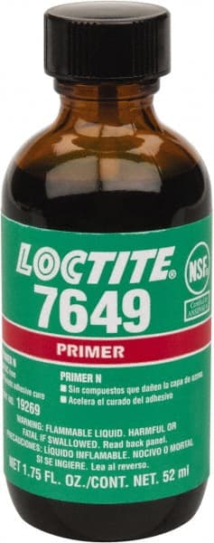 Loctite - 1.75 Fluid Ounce Bottle, Green, Liquid Primer - Series 7649, Hand Tool Removal - Exact Tooling