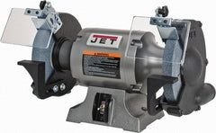 Jet - 8" Wheel Diam x 1" Wheel Width, 1 hp Grinder - 5/8" Arbor Hole Diam, 1 Phase, 3,450 Max RPM, 115 Volts - Exact Tooling