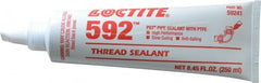 Loctite - 250 mL Tube, White, Medium Strength Paste Threadlocker - Series 592, 72 hr Full Cure Time, Hand Tool, Heat Removal - Exact Tooling