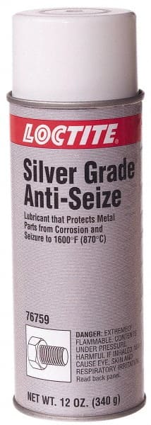 Loctite - 12 oz Aerosol High Temperature Anti-Seize Lubricant - Silver Colored, 1,600°F, Silver Colored, Water Resistant - Exact Tooling