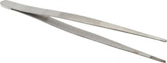 General - 6" OAL Utility Tweezers - Blunt, Serrated Points - Exact Tooling