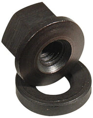 Jergens - 3/8-16 Steel Black Oxide Spherical Flange Nut - Exact Tooling