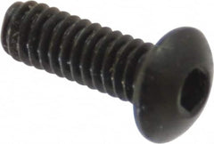 Value Collection - #5-40 UNC Hex Socket Drive, Button Screw - Alloy Steel, Black Oxide Finish, Fully Threaded, 3/8" Length Under Head - Exact Tooling