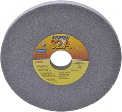 Norton - 7" Diam x 1-1/4" Hole x 1/2" Thick, G Hardness, 46 Grit Surface Grinding Wheel - Aluminum Oxide, Type 1, Coarse Grade, 3,600 Max RPM, Vitrified Bond, No Recess - Exact Tooling