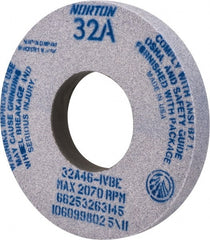 Norton - 12" Diam x 5" Hole x 1-1/2" Thick, I Hardness, 46 Grit Surface Grinding Wheel - Aluminum Oxide, Type 1, Coarse Grade, 2,070 Max RPM, Vitrified Bond, No Recess - Exact Tooling