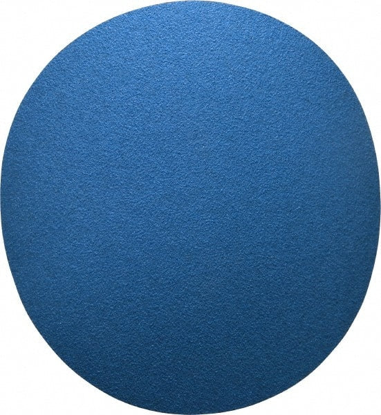 Norton - 12" Diam, 40 Grit Zirconia Alumina Adhesive PSA Disc - Very Coarse, Blue, Y Weighted Cloth Backing, Flexible - Exact Tooling