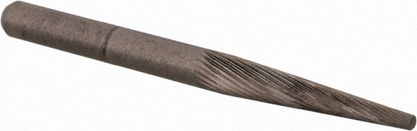 M.A. Ford - 1/8" Cut Diam, 1/8" Shank Diam, Cone Head Double Cut Burr - Carbide, Point End, 5/8" LOC, 1-1/2" OAL - Exact Tooling