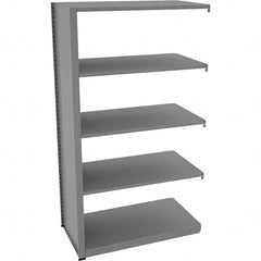 Tennsco - 5 Shelf Add-On Open Steel Shelving - 42" Wide x 76" High x 24" Deep, Medium Gray - Exact Tooling
