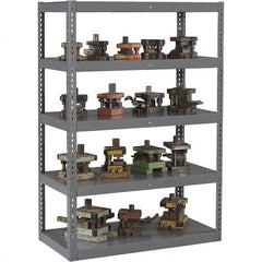 Tennsco - 5 Shelf Heavy-Duty Open Steel Shelving - 72" Wide x 96" High x 36" Deep, Medium Gray - Exact Tooling