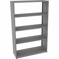 Tennsco - 5 Shelf Starter Open Steel Shelving - 48" Wide x 76" High x 18" Deep, Medium Gray - Exact Tooling