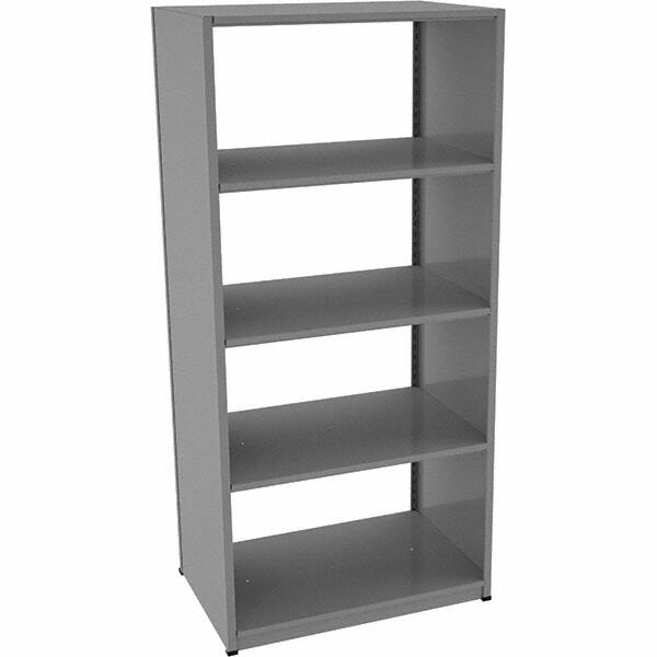 Tennsco - 5 Shelf Starter Open Steel Shelving - 36" Wide x 76" High x 24" Deep, Medium Gray - Exact Tooling