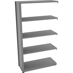 Tennsco - 5 Shelf Add-On Open Steel Shelving - 42" Wide x 76" High x 18" Deep, Medium Gray - Exact Tooling
