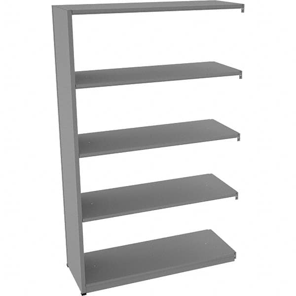 Tennsco - 5 Shelf Add-On Open Steel Shelving - 48" Wide x 76" High x 18" Deep, Medium Gray - Exact Tooling