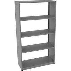 Tennsco - 5 Shelf Starter Open Steel Shelving - 42" Wide x 76" High x 18" Deep, Medium Gray - Exact Tooling