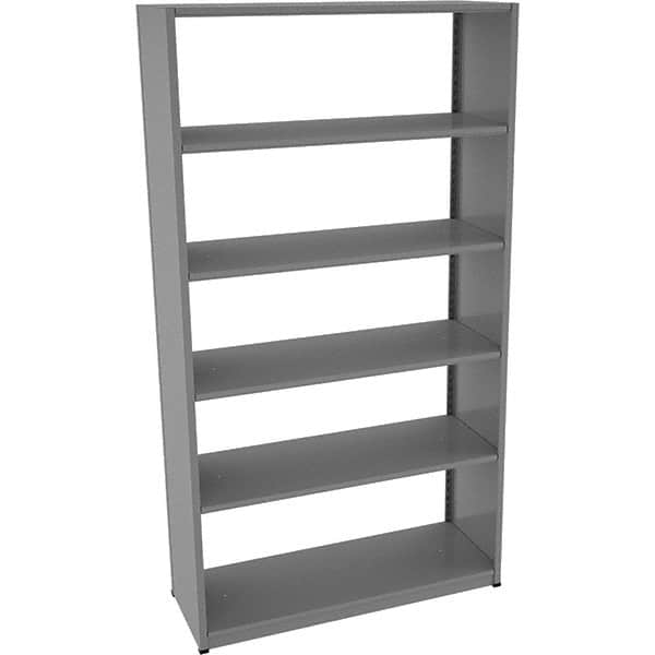 Tennsco - 6 Shelf Starter Open Steel Shelving - 48" Wide x 88" High x 18" Deep, Medium Gray - Exact Tooling