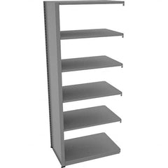 Tennsco - 6 Shelf Add-On Open Steel Shelving - 36" Wide x 88" High x 24" Deep, Medium Gray - Exact Tooling