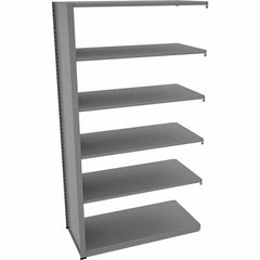 Tennsco - 6 Shelf Add-On Open Steel Shelving - 48" Wide x 88" High x 24" Deep, Medium Gray - Exact Tooling