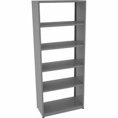 Tennsco - 6 Shelf Starter Open Steel Shelving - 36" Wide x 88" High x 18" Deep, Medium Gray - Exact Tooling