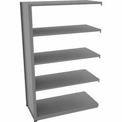 Tennsco - 5 Shelf Add-On Open Steel Shelving - 48" Wide x 76" High x 24" Deep, Medium Gray - Exact Tooling