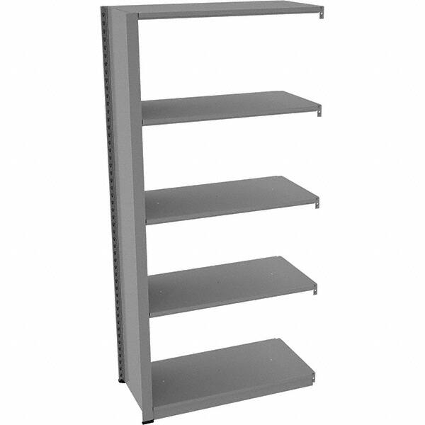 Tennsco - 5 Shelf Add-On Open Steel Shelving - 36" Wide x 76" High x 18" Deep, Medium Gray - Exact Tooling