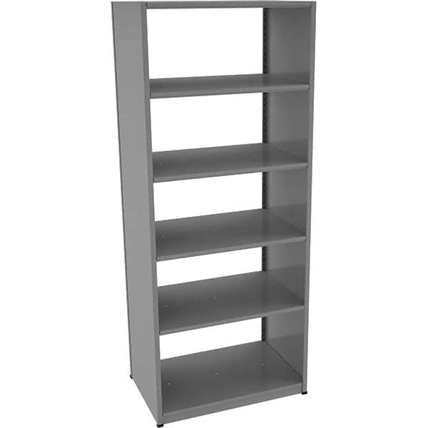 Tennsco - 6 Shelf Starter Open Steel Shelving - 36" Wide x 88" High x 24" Deep, Medium Gray - Exact Tooling
