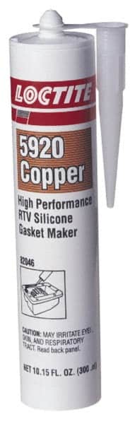 Loctite - 300ml High Performance RTV Silicone Gasket Maker - -65 to 700°F, Copper, Comes in Cartridge - Exact Tooling