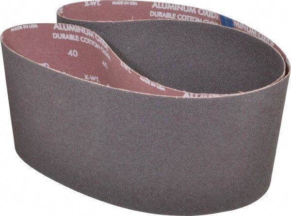 Norton - 6" Wide x 60" OAL, 40 Grit, Aluminum Oxide Abrasive Belt - Aluminum Oxide, Coarse, Coated, X Weighted Cloth Backing, Series R228 - Exact Tooling
