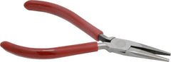 Proto - 4-7/8" OAL, 1-3/16" Jaw Length x 7/16" Jaw Width, Long Nose Needle Nose Pliers - Serrated Jaw, Plastisol Handles - Exact Tooling