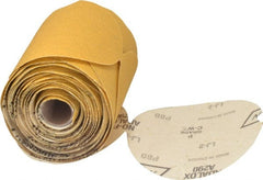 Norton - 5" Diam, 80 Grit Aluminum Oxide Adhesive PSA Disc - Coarse Grade, Gold, C Weighted Backing, Flexible - Exact Tooling