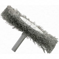 Brush Research Mfg. - 2" OD, Crimped Stainless Steel Wheel Brush - 5/16" Face Width, 3/8" Trim Length, 25,000 RPM - Exact Tooling