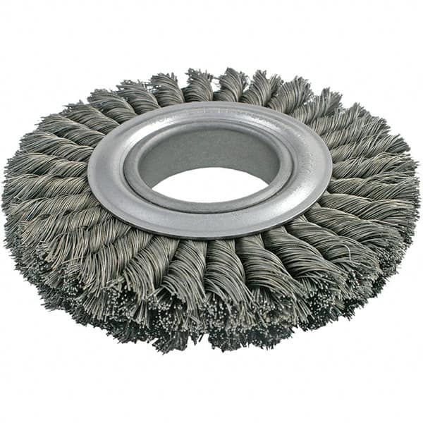 Brush Research Mfg. - 10" OD, 2" Arbor Hole, Crimped Carbon Wheel Brush - 1-3/8" Face Width, 2-1/4" Trim Length, 4,500 RPM - Exact Tooling