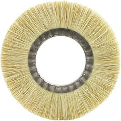 Brush Research Mfg. - 8" OD, 2" Arbor Hole, Crimped Carbon Wheel Brush - 1-1/8" Face Width, 1-3/4" Trim Length, 6,000 RPM - Exact Tooling