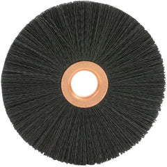 Brush Research Mfg. - 3" OD, 5/8" Arbor Hole, Crimped 6-12 Nylon Wheel Brush - 1/2" Face Width, 15/16" Trim Length, 20,000 RPM - Exact Tooling
