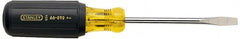 Stanley - 7/32" Blade Width, 6-3/4" OAL Standard Slotted Screwdriver - 3" Blade Length, Round Shank, Acetate with Rubber Grip Handle - Exact Tooling