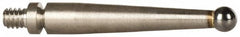 Mitutoyo - 2mm Ball Diam, Carbide, Ball Test Indicator Contact Point - 0.74" Contact Point Length, Use with Mitutoyo 513 Series Dial Test Indicators - Exact Tooling