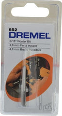 Dremel - 3/16" Diam, 1/8" Shank Diam, Straight Router Bit - 1-13/64" Overall Length, High Speed Steel - Exact Tooling