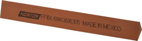 Norton - 6" Long x 3/4" Wide x 3/4" Thick, Aluminum Oxide Sharpening Stone - Triangle, Fine Grade - Exact Tooling